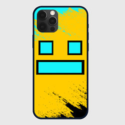 Чехол для iPhone 12 Pro Max GEOMETRY DASH SMILE БРЫЗГИ КРАСОК, цвет: 3D-черный