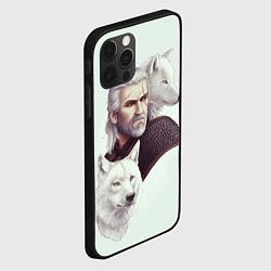 Чехол для iPhone 12 Pro Max Ведьмак и белые волки, цвет: 3D-черный — фото 2