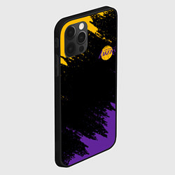 Чехол для iPhone 12 Pro Max LAKERS БРЫЗГИ КРАСОК, цвет: 3D-черный — фото 2