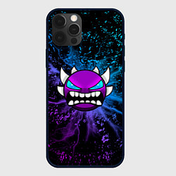 Чехол для iPhone 12 Pro Max Geometry Dash - Грозовой смайл, цвет: 3D-черный