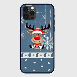 Чехол для iPhone 12 Pro Max New Years Deer, цвет: 3D-черный