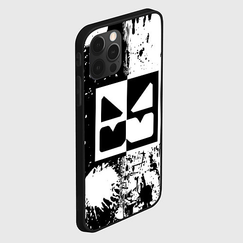 Чехол iPhone 12 Pro Max GEOMETRY DASH BLACK & WHITE SMILE / 3D-Черный – фото 2
