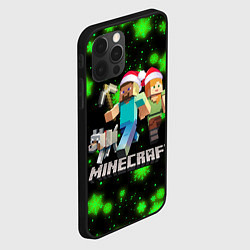 Чехол для iPhone 12 Pro Max НОВОГОДНИЙ MINECRAFT ГЕРОИ ИГРЫ, цвет: 3D-черный — фото 2