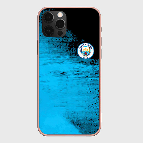 Чехол iPhone 12 Pro Max Manchester City голубая форма / 3D-Светло-розовый – фото 1
