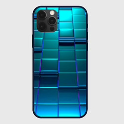 Чехол для iPhone 12 Pro Max 3D квадраты неоновые, цвет: 3D-черный