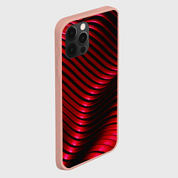 Чехол для iPhone 12 Pro Max Волны красного металла, цвет: 3D-светло-розовый — фото 2
