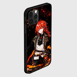 Чехол для iPhone 12 Pro Max ДИЛЮК ГЕНШИН ИМПАКТ ОГОНЬ GENSHIN IMPACT FIRE, цвет: 3D-черный — фото 2