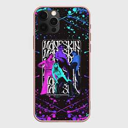 Чехол для iPhone 12 Pro Max MANESKIN СОСТАВ, БРЫЗГИ КРАСКИ, цвет: 3D-светло-розовый