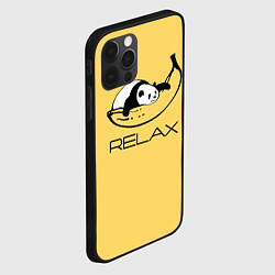 Чехол для iPhone 12 Pro Max Relax - панда на банане, цвет: 3D-черный — фото 2
