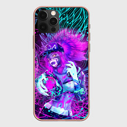 Чехол для iPhone 12 Pro Max KDA NEON DRAGON LEAGUE OF LEGENDS, НЕОНОВЫЕ БРЫЗГИ, цвет: 3D-светло-розовый