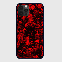 Чехол для iPhone 12 Pro Max DOTA 2 HEROES RED PATTERN ДОТА 2, цвет: 3D-черный