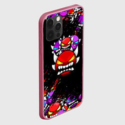 Чехол для iPhone 12 Pro Max Geometry Dash 4 смайла, цвет: 3D-малиновый — фото 2
