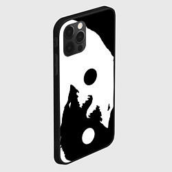 Чехол для iPhone 12 Pro Max Волки Инь и Янь Добро и Зло, цвет: 3D-черный — фото 2