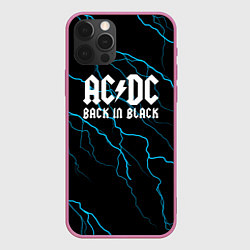 Чехол для iPhone 12 Pro Max ACDC - Молнии, цвет: 3D-малиновый