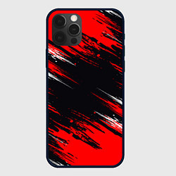Чехол для iPhone 12 Pro Max БЕЛО-КРАСНАЯ КРАСКА, цвет: 3D-черный