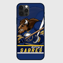 Чехол для iPhone 12 Pro Max Баффало Сейберз, Buffalo Sabres, цвет: 3D-черный