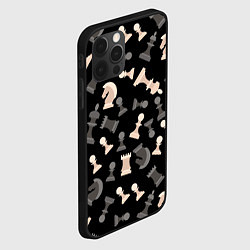 Чехол для iPhone 12 Pro Max Белые и черные шахматные фигуры, цвет: 3D-черный — фото 2