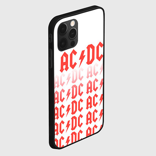 Чехол iPhone 12 Pro Max Acdc Паттерн / 3D-Черный – фото 2