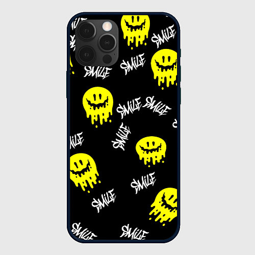 Чехол iPhone 12 Pro Max SMILE smile граффити / 3D-Черный – фото 1