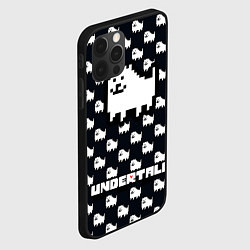 Чехол для iPhone 12 Pro Max UNDERTALE DOG AND LOGO УНДЕРТАЛЕ, цвет: 3D-черный — фото 2
