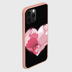 Чехол для iPhone 12 Pro Max Сердце Две Кицуне, цвет: 3D-светло-розовый — фото 2