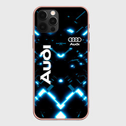 Чехол для iPhone 12 Pro Max Audi Neon, цвет: 3D-светло-розовый