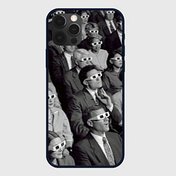 Чехол для iPhone 12 Pro Max Люди смотрят кино в 3d очках, цвет: 3D-черный