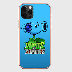 Чехол для iPhone 12 Pro Max Plants vs Zombies - Морозный Горох, цвет: 3D-светло-розовый