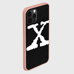 Чехол для iPhone 12 Pro Max X files logo на чёрном, цвет: 3D-светло-розовый — фото 2