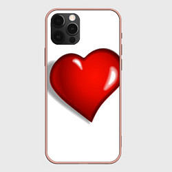 Чехол для iPhone 12 Pro Max Сердце большое мультяшное, цвет: 3D-светло-розовый