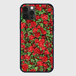 Чехол для iPhone 12 Pro Max Букет алых роз, цвет: 3D-черный