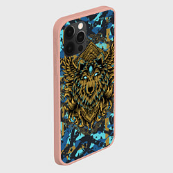 Чехол для iPhone 12 Pro Max Голова волка с крыльями, цвет: 3D-светло-розовый — фото 2