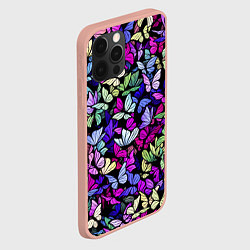 Чехол для iPhone 12 Pro Max Витражные бабочки, цвет: 3D-светло-розовый — фото 2