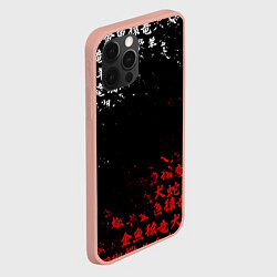 Чехол для iPhone 12 Pro Max КРАСНО БЕЛЫЕ ИЕРОГЛИФЫ ЯПОНИЯ БРЫЗГИ, цвет: 3D-светло-розовый — фото 2