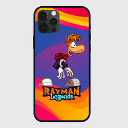 Чехол для iPhone 12 Pro Max Rayman абстрактные волны, цвет: 3D-черный