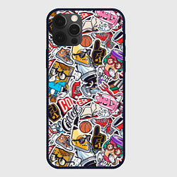 Чехол для iPhone 12 Pro Max Рисунок колледж, цвет: 3D-черный