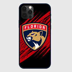 Чехол для iPhone 12 Pro Max Florida Panthers, Флорида Пантерз, NHL, цвет: 3D-черный