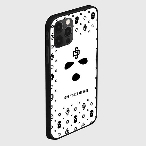 Чехол iPhone 12 Pro Max Узор White Phantom Ski Mask Dope Street Market / 3D-Черный – фото 2