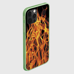 Чехол для iPhone 12 Pro Max Flame Pattern, цвет: 3D-салатовый — фото 2