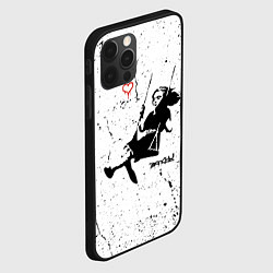 Чехол для iPhone 12 Pro Max BANKSY БЭНКСИ девочка качается на качелях, цвет: 3D-черный — фото 2