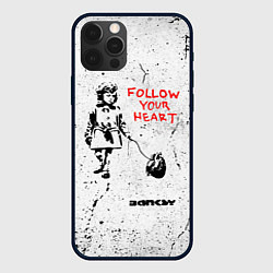 Чехол для iPhone 12 Pro Max BANKSY БЭНКСИ следуй за своим сердцем, цвет: 3D-черный