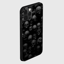 Чехол для iPhone 12 Pro Max Черепа на черном фоне паттерн, цвет: 3D-черный — фото 2