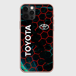 Чехол для iPhone 12 Pro Max Toyota соты, цвет: 3D-светло-розовый