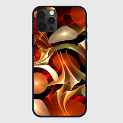 Чехол для iPhone 12 Pro Max Абстрактные цифровые спирали, цвет: 3D-черный
