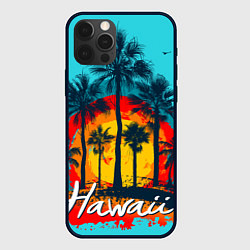 Чехол для iPhone 12 Pro Max Hawaii Солнце, Пальмы, цвет: 3D-черный