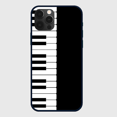 Чехол iPhone 12 Pro Max Черно-Белое Пианино Piano / 3D-Черный – фото 1