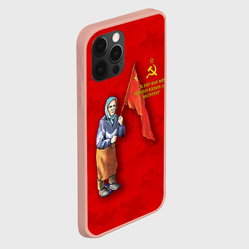 Чехол iPhone 12 Pro Max Бабуля с флагом / 3D-Светло-розовый – фото 2
