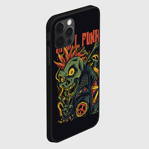 Чехол iPhone 12 Pro Max SKULL PUNK Панк / 3D-Черный – фото 2