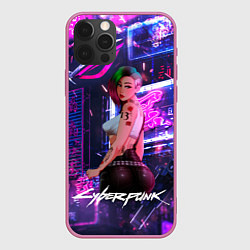 Чехол для iPhone 12 Pro Max Cyberpunk 18 Judy, цвет: 3D-малиновый