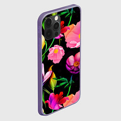 Чехол для iPhone 12 Pro Max Цветочный узор Floral pattern, цвет: 3D-серый — фото 2